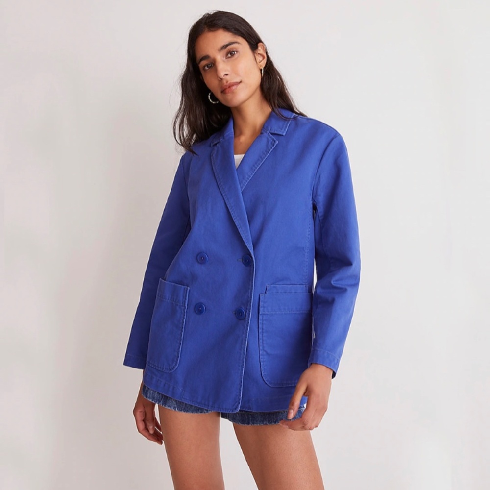 Madewell Regenerative Chino Crossover Blazer Bluestone Blue New Sz XS